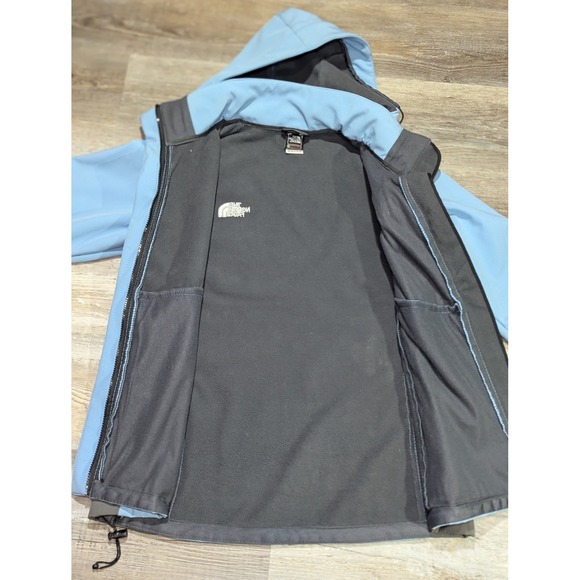 The North Face Summit Series Womens L Blue Grey Softshell Hooded Jacket - Picture 11 of 13